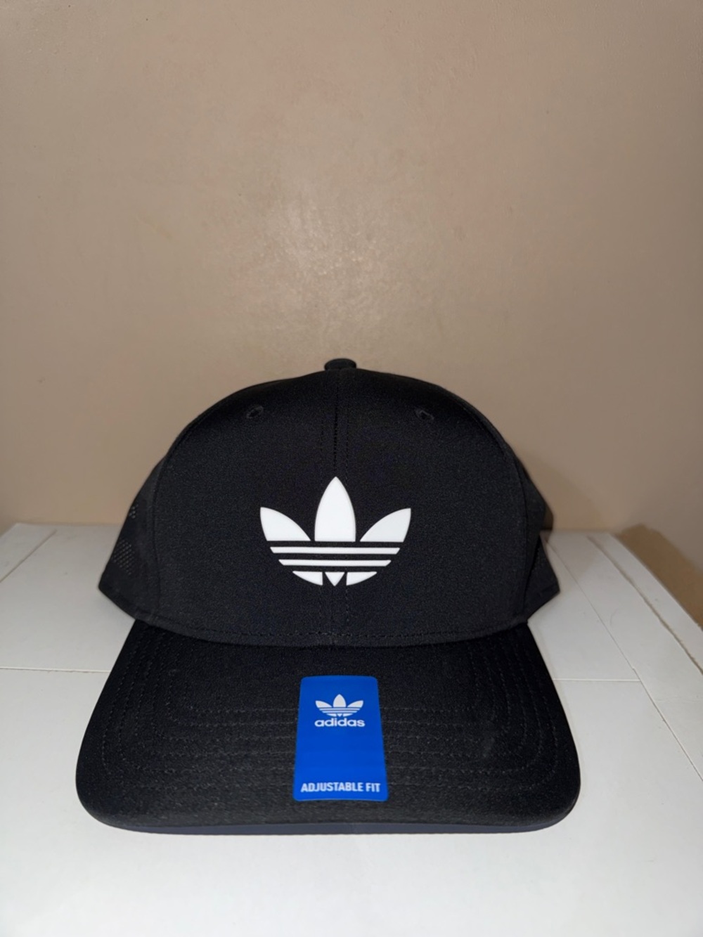 adidas Black Hat with White Trefoil Logo